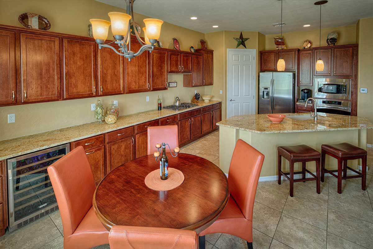 Red cabinets kitchen remodeling in Tucson.